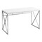 Homeroots 29.75 in. Glossy White Particle Board & Chrome Metal Computer Desk 333408 - alternate 1
